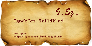Ignácz Szilárd névjegykártya